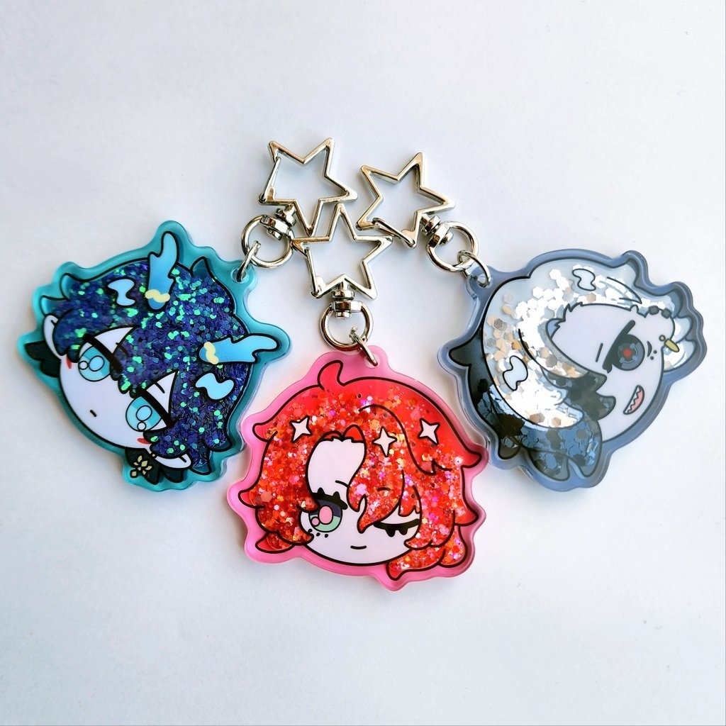 【崩壊スターレイル】オイルグリッターアクリルキーホルダー:丹恒・飲月、ブートヒル、アルジェンティ
