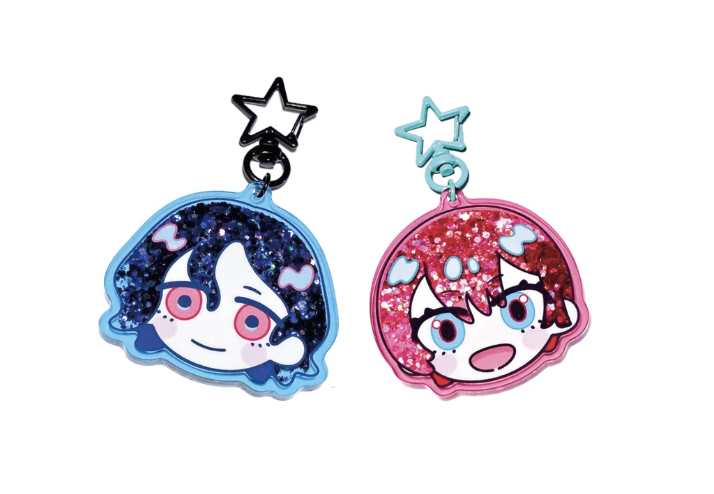 【ジークアクス】オイルグリッターアクリルキーホルダー:マチュ、シュウジ