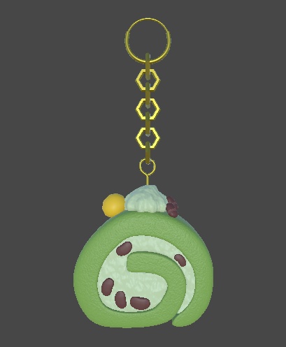 VRChat用抹茶ロールケーキ【イヤリング・ピアス等に】