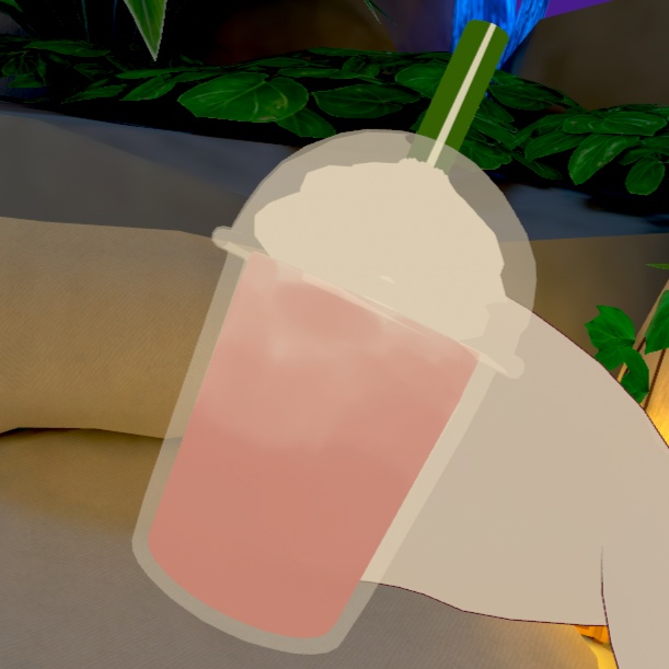 【VRChat想定/MA対応】フレンドにも飲ませてあげられる!ギミック付きフラペチーノ【ワールド固定も◎】