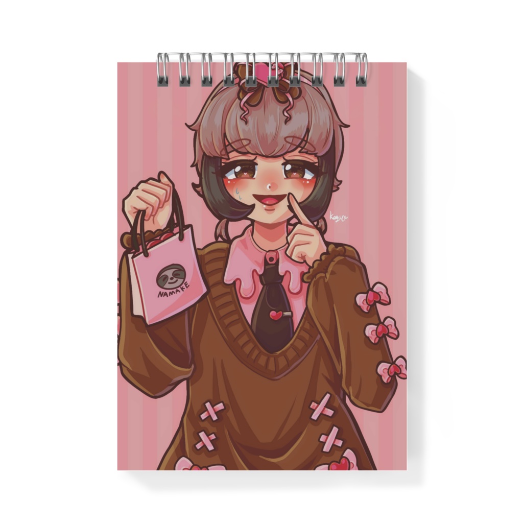 メモ帳A6サイズ(バレンタインナマケモノちゃん)