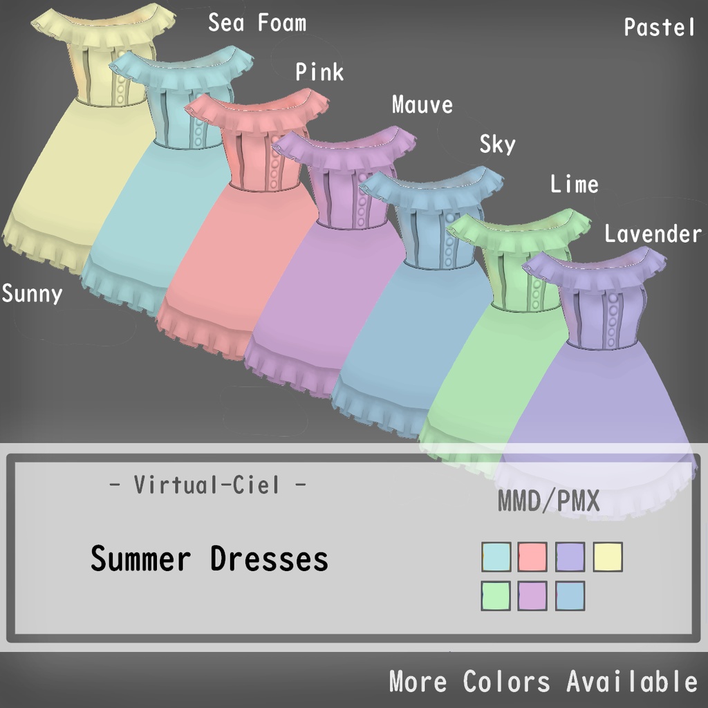 Summer Dress [1] - Pastel  [MMD/.pmx]