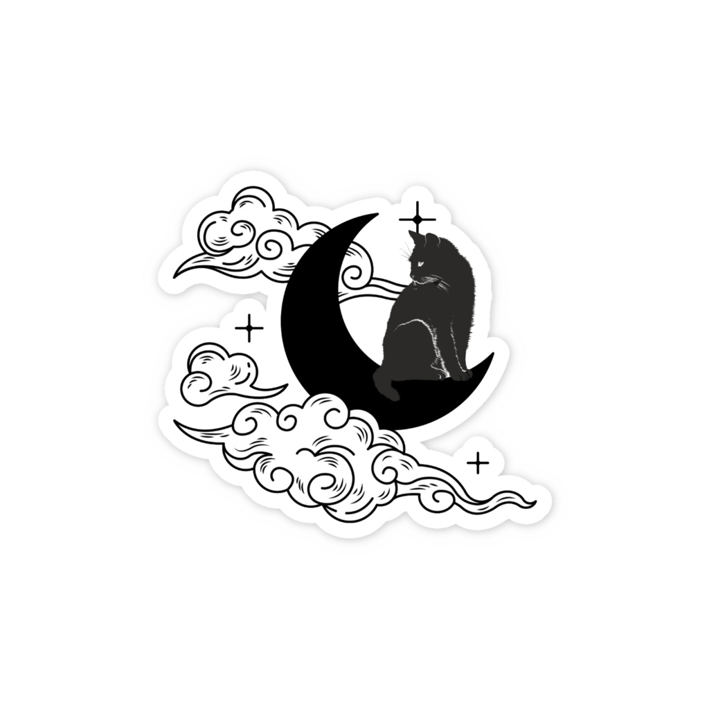 三日月と黒猫(White✕Black)大小