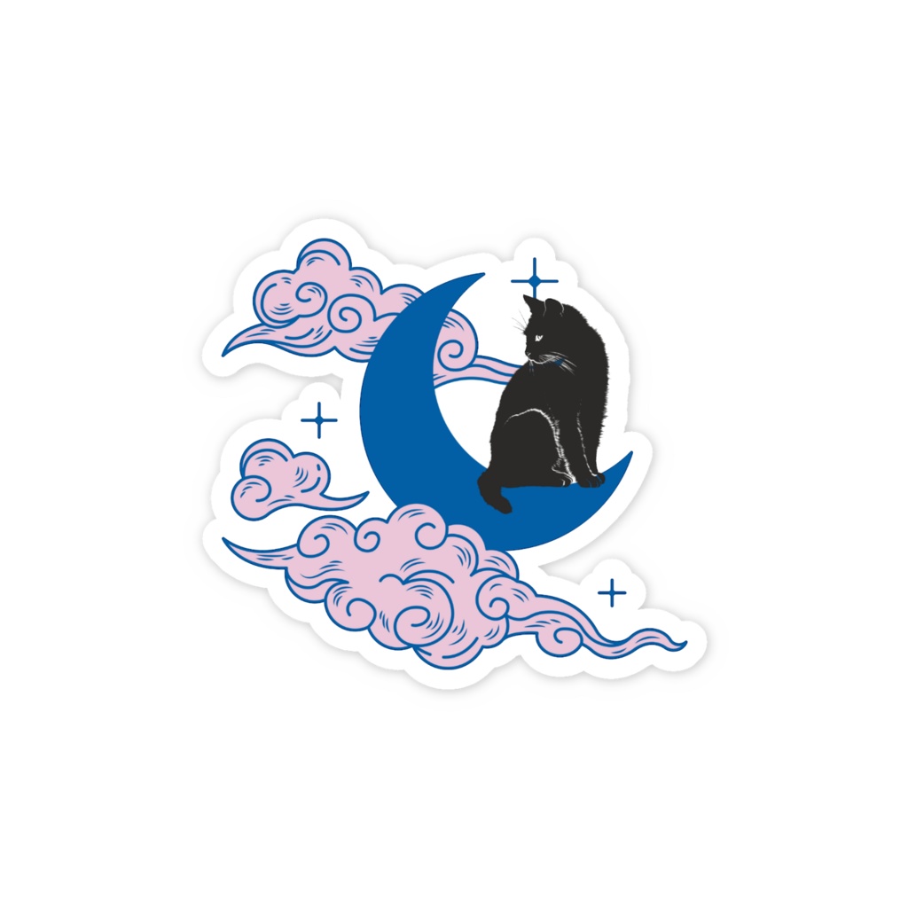 三日月と黒猫(Pink✕Blue)大小