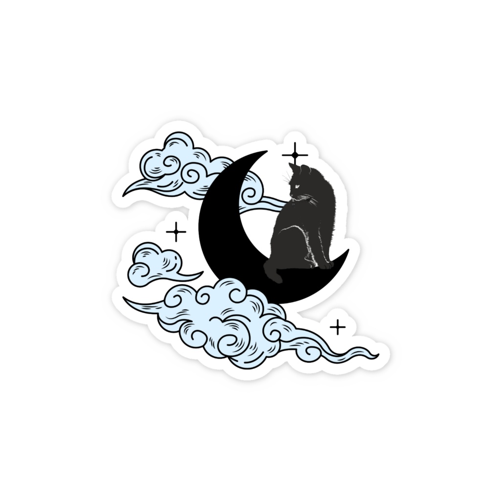 三日月と黒猫(Light blue✕Black)大小