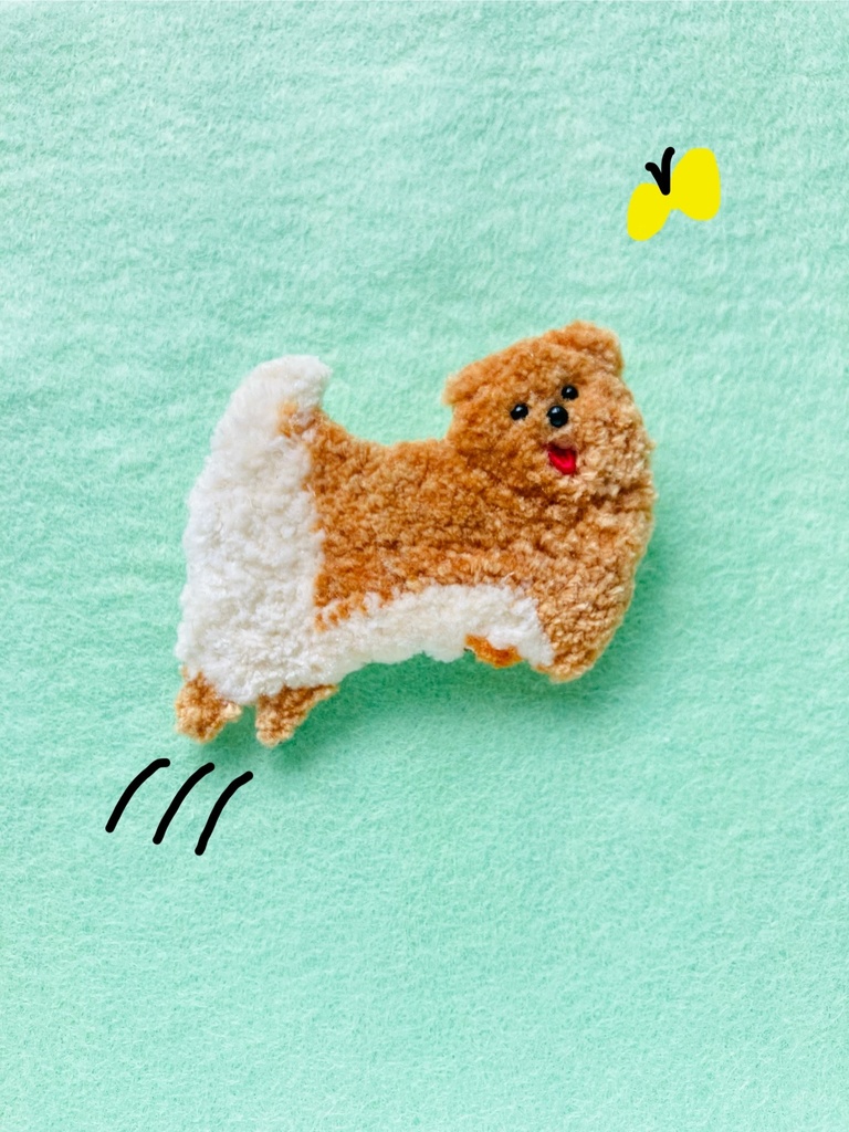 もふもふ富山犬ブローチ