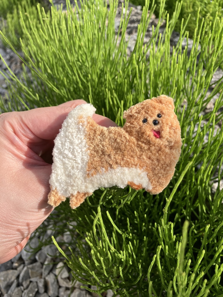 もふもふ富山犬ブローチ