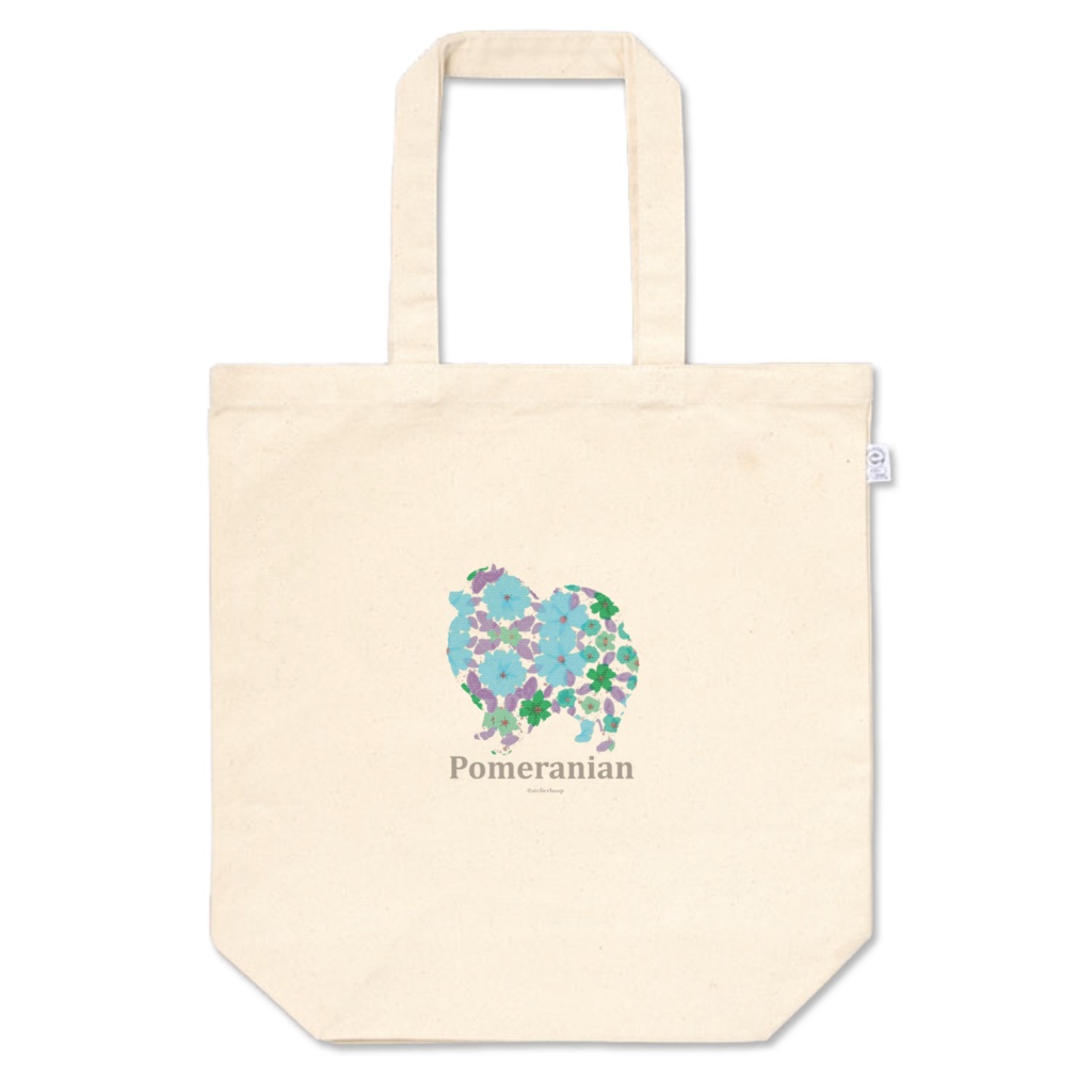 花ワンコ トートバッグ ポメラニアン