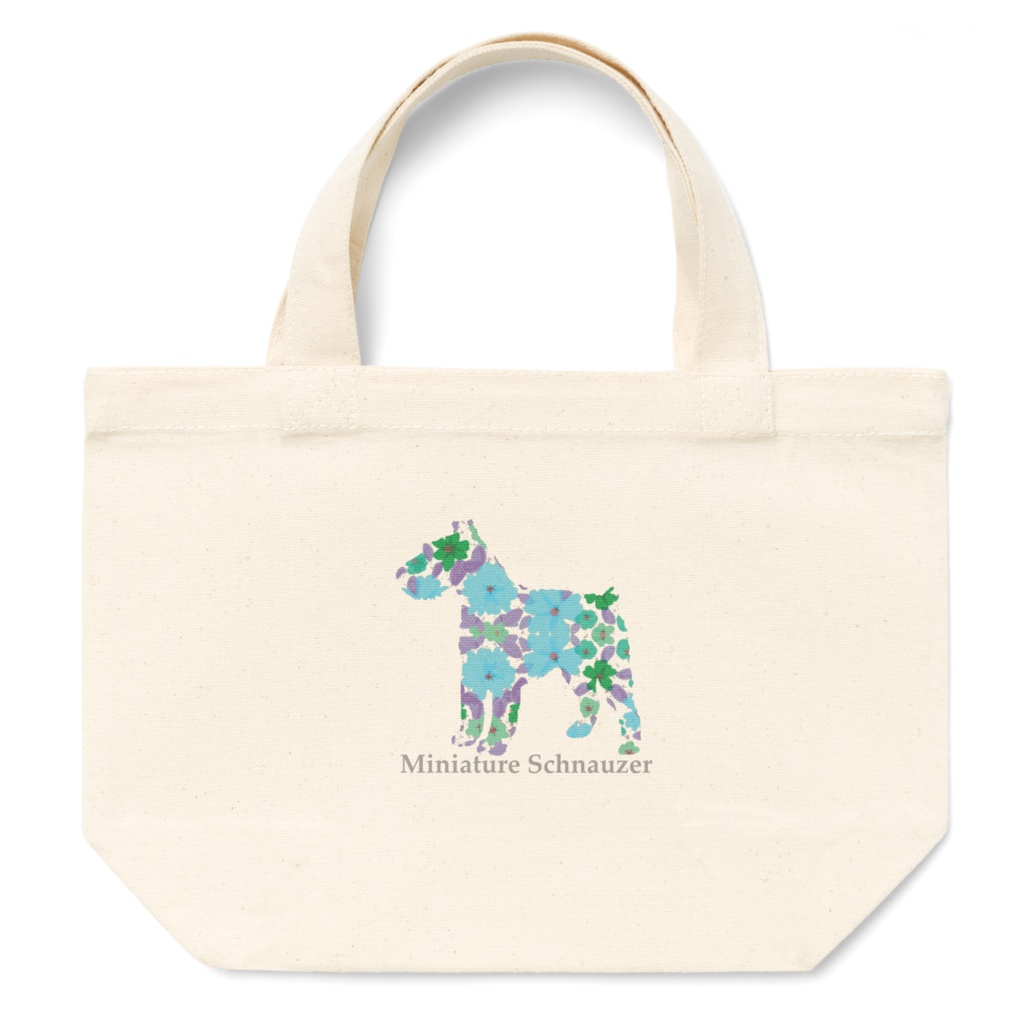 花ワンコ　シュナウザー　トートバッグ
