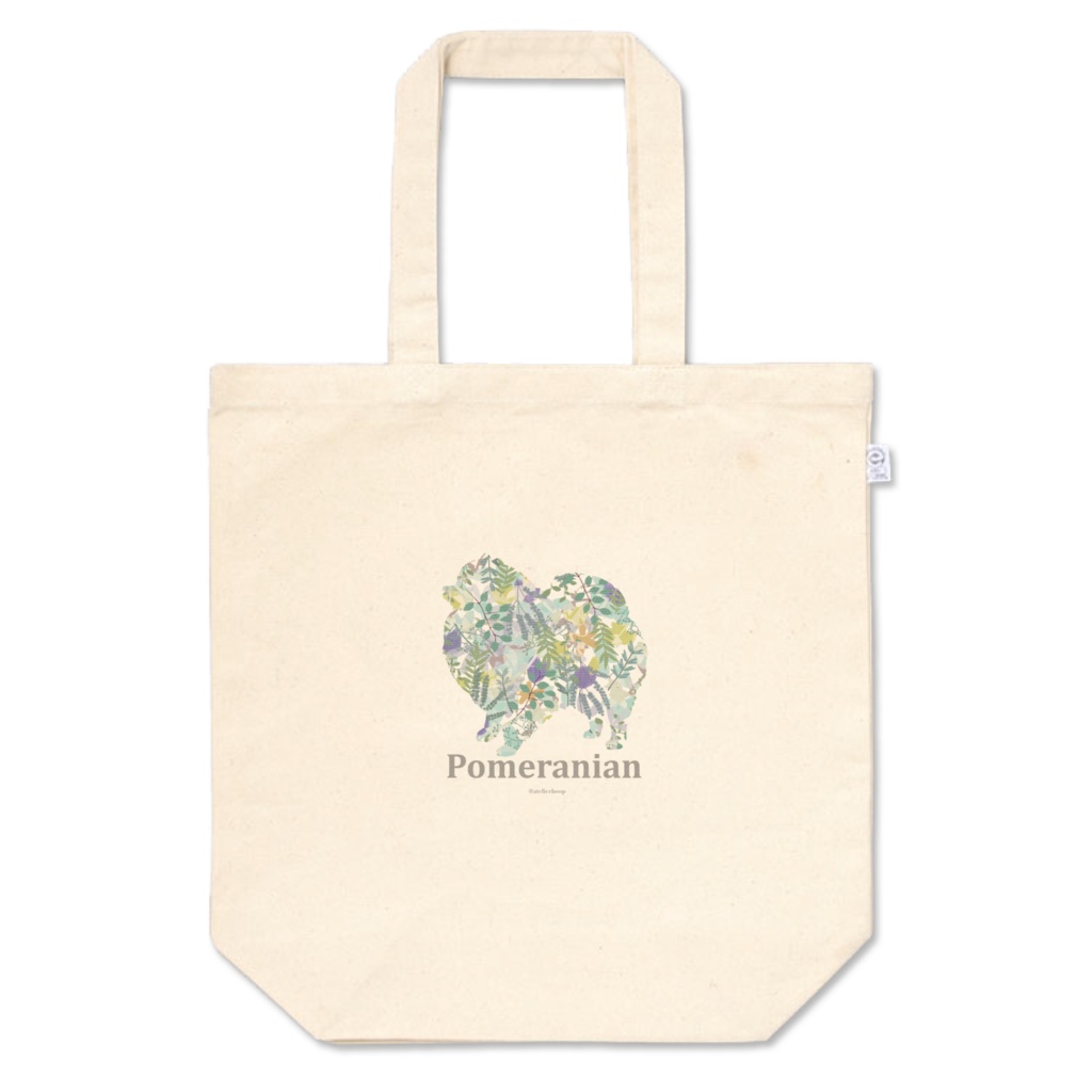 花ワン　ボタニカル　ポメラニアン　トートバッグ