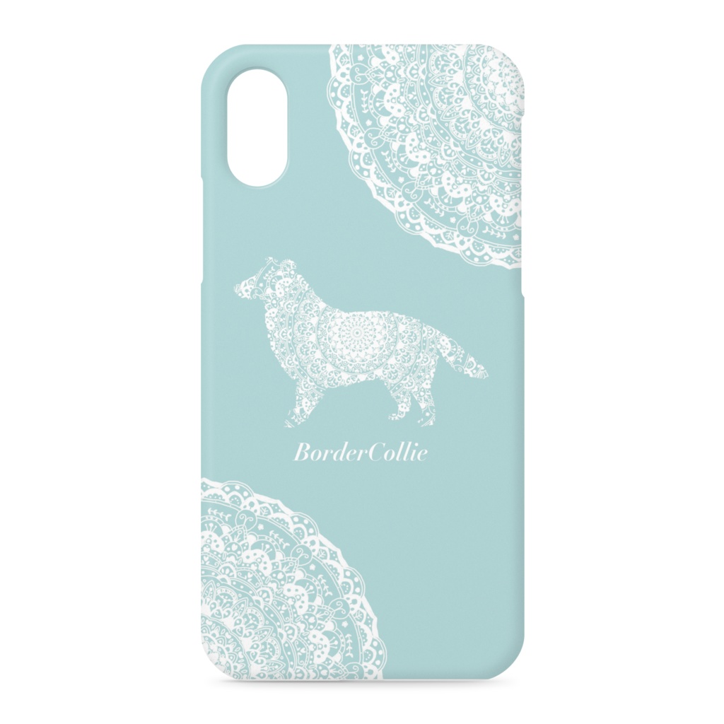 花わん 月 ボーダーコリー スマホケース