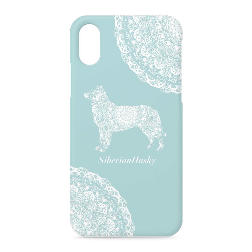 花わん 月 ハスキー スマホカバー