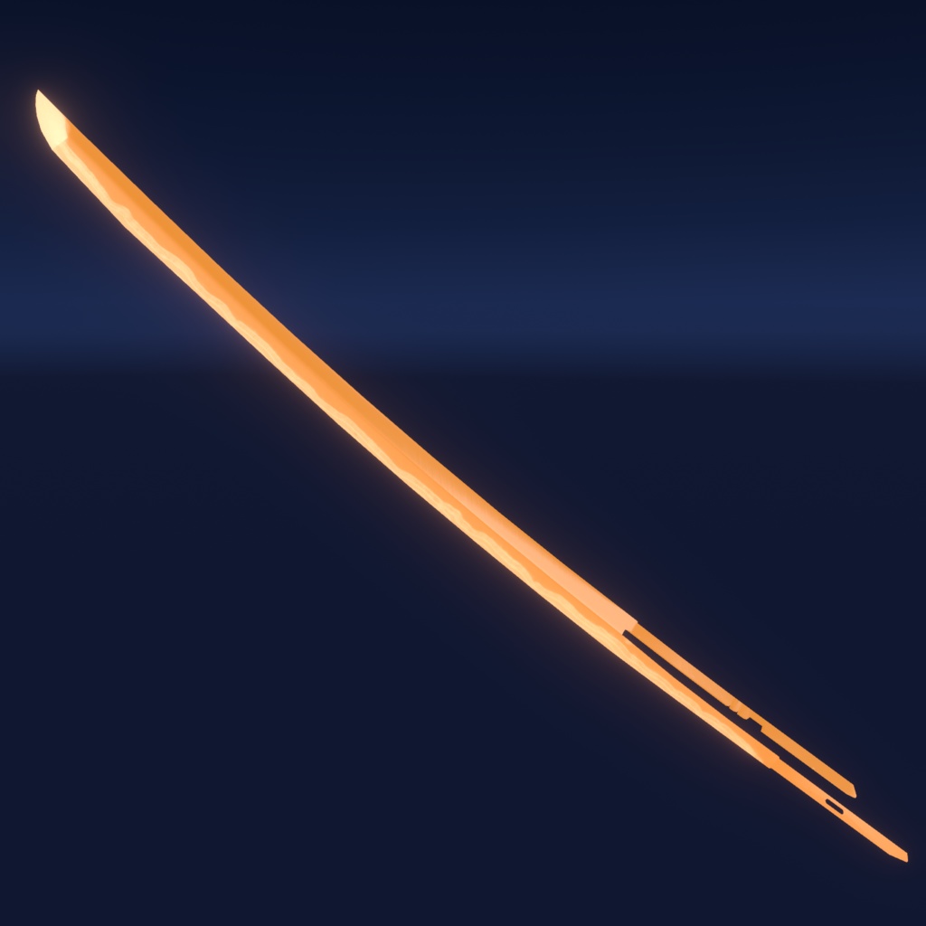 VRChat向け武器モデル サイバーヒヒイロカネ刀