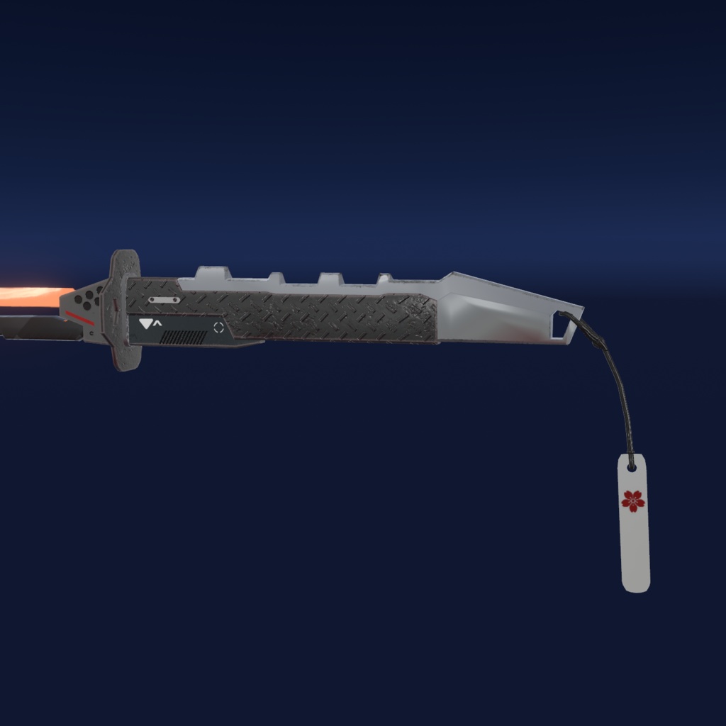 VRChat向け武器モデル サイバーヒヒイロカネ刀