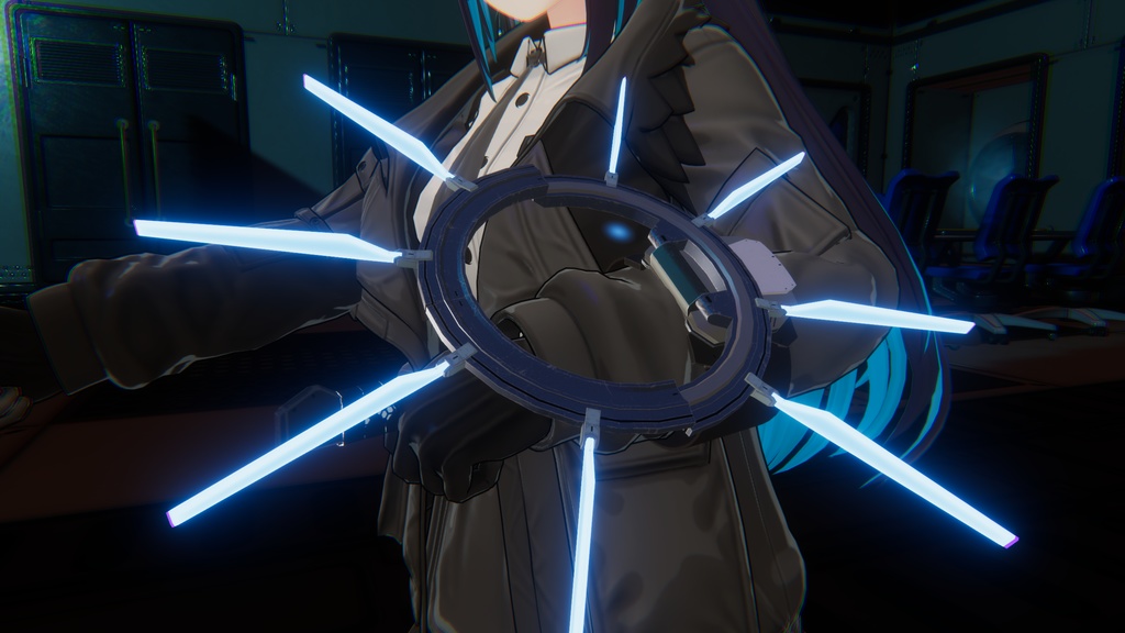 VRChatアバター向け 展開式バックラーシールド