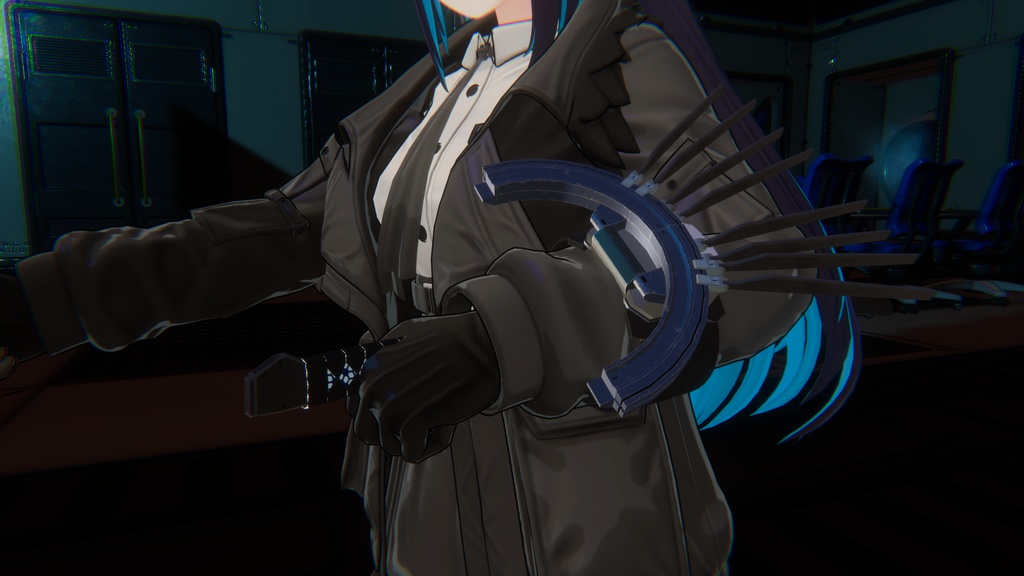 VRChatアバター向け 展開式バックラーシールド