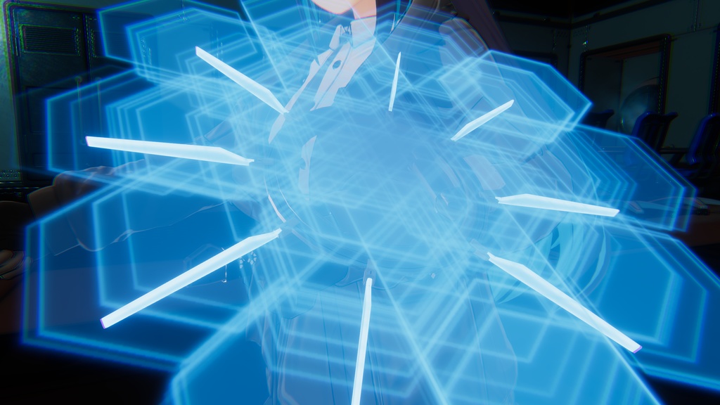 VRChatアバター向け 展開式バックラーシールド