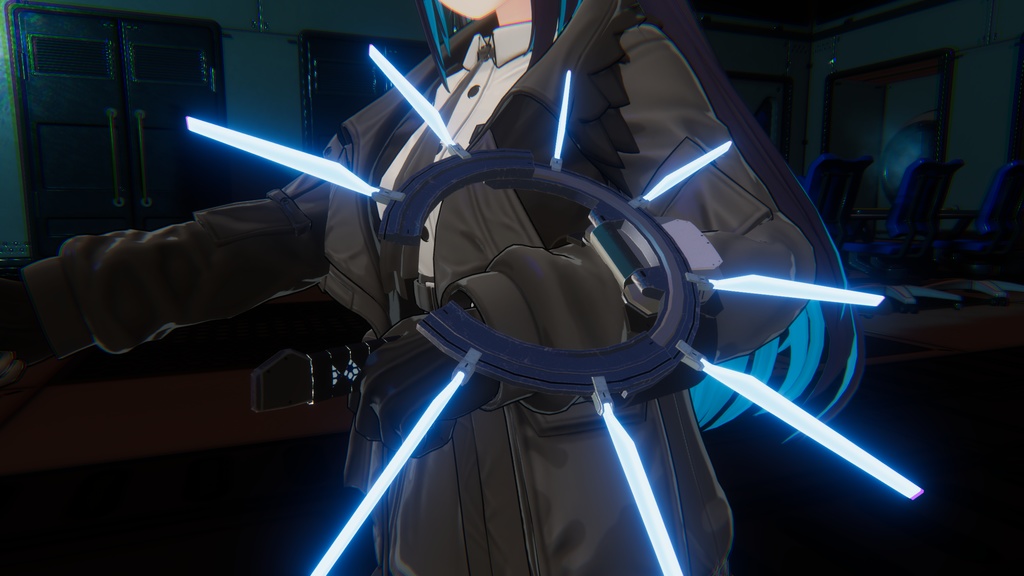 VRChatアバター向け 展開式バックラーシールド