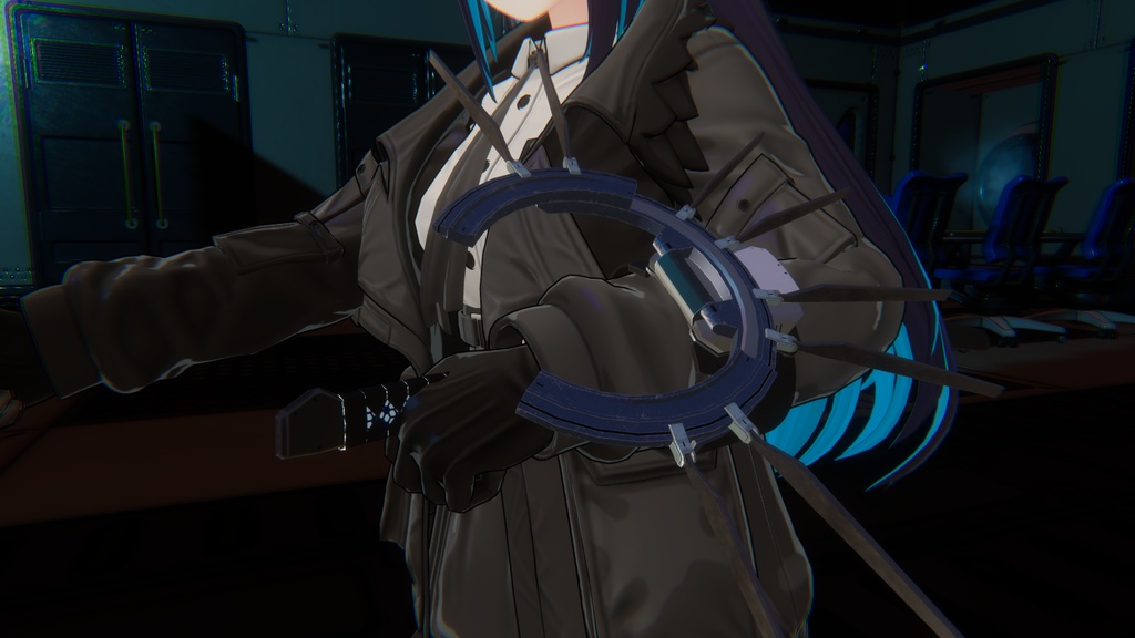 VRChatアバター向け 展開式バックラーシールド
