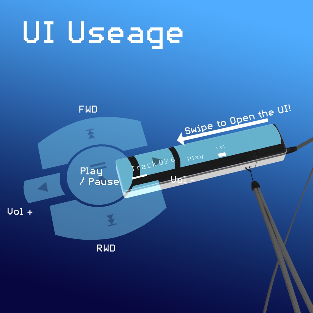 VRCアバター用アクセサリー OSCPortableMusicPlayer