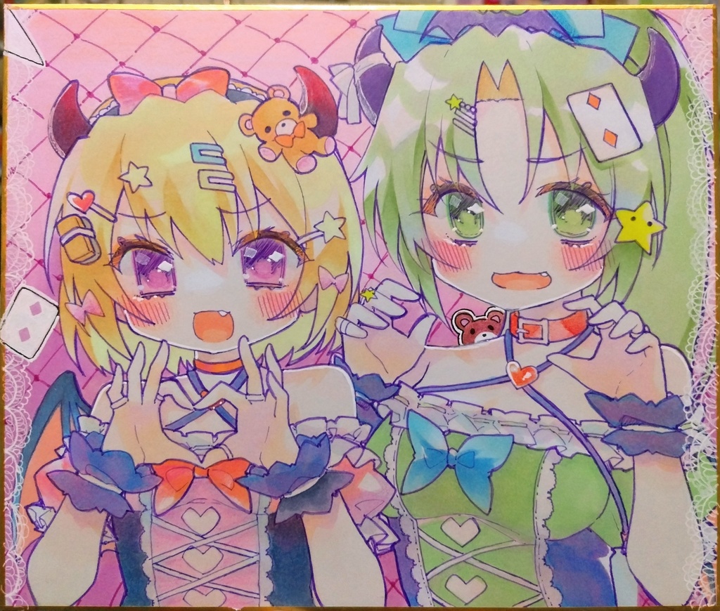 中色紙*ひぐらしのなく頃に*北条沙都子*園崎魅音ぬ