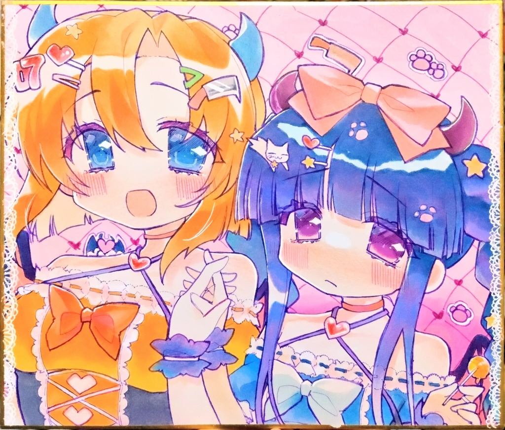 中色紙*ひぐらしのなく頃に*竜宮レナ＆古手梨花