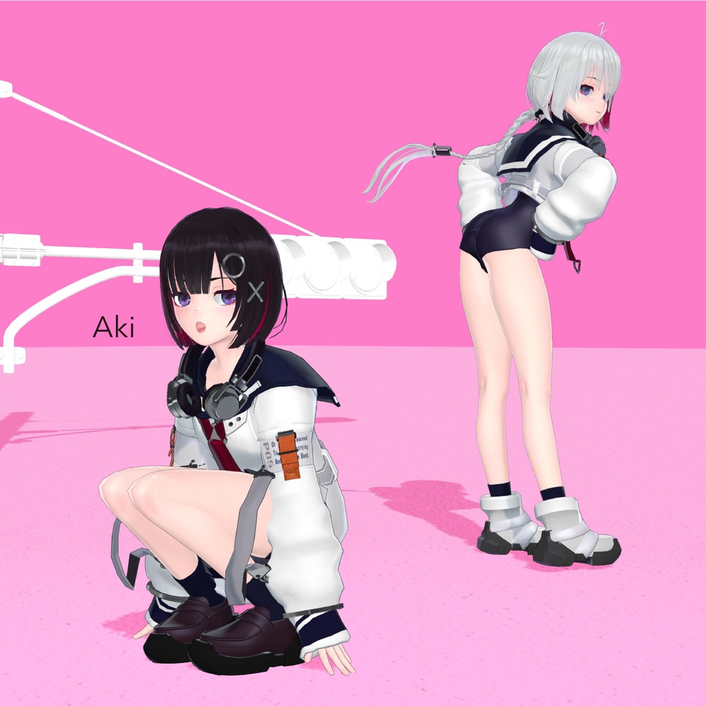 【VRChat 】オリジナル3Dアバター P05_Aki & Mika【ver.2.1】