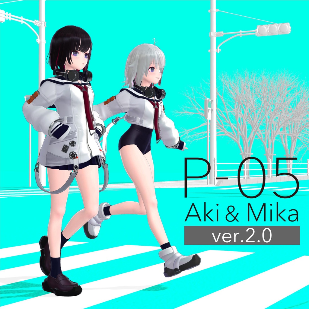 【VRChat 】オリジナル3Dアバター P05_Aki & Mika【ver.2.1】