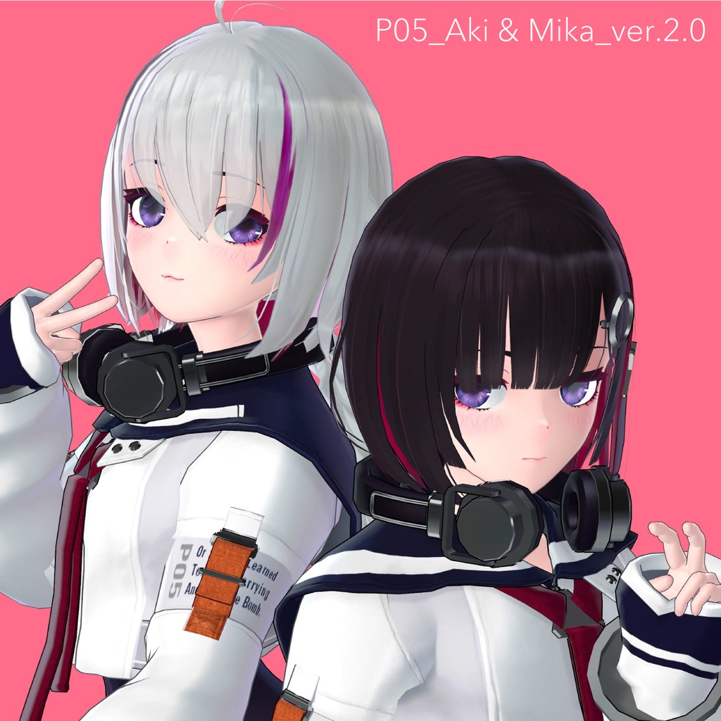 【VRChat 】オリジナル3Dアバター P05_Aki & Mika【ver.2.1】