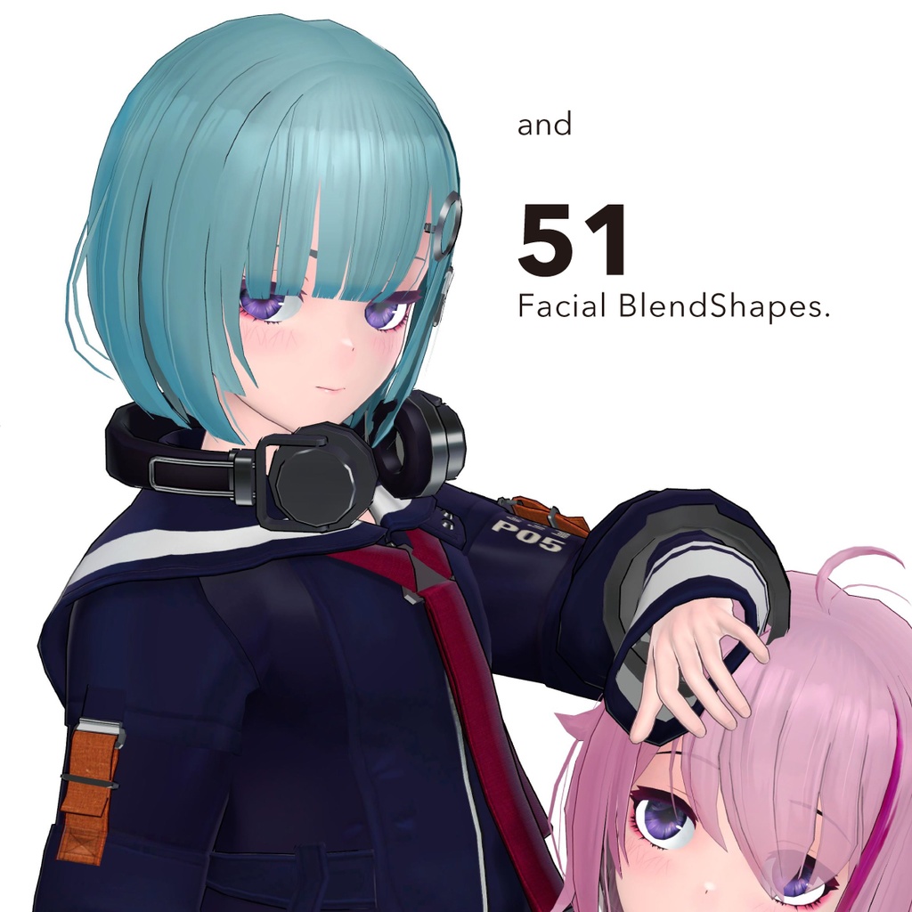 【VRChat 】オリジナル3Dアバター P05_Aki & Mika【ver.2.1】