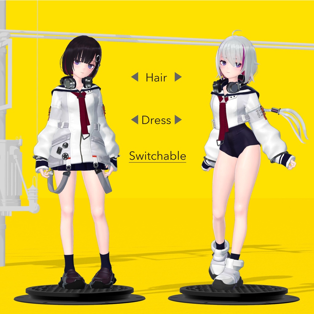 【VRChat 】オリジナル3Dアバター P05_Aki & Mika【ver.2.1】