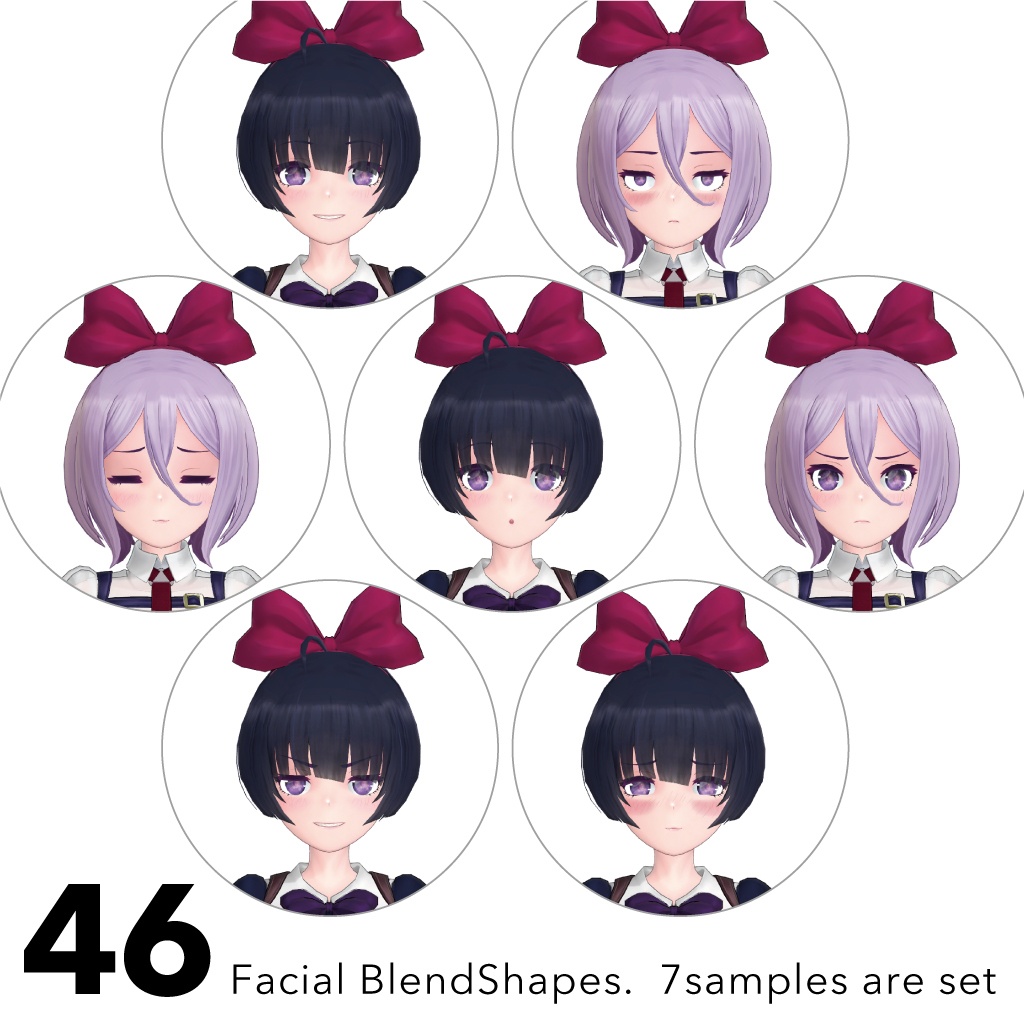 【VRChat】オリジナル3Dモデル P07_Nero & Bianco