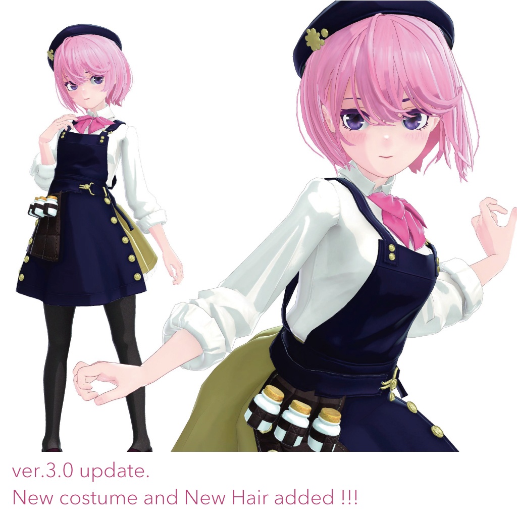 【VRChat】オリジナル3Dモデル P07_Nero & Bianco