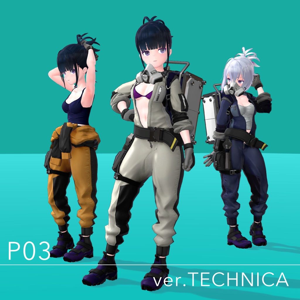 【VRChat 】オリジナル3Dアバター 「P03_TECHNICA」
