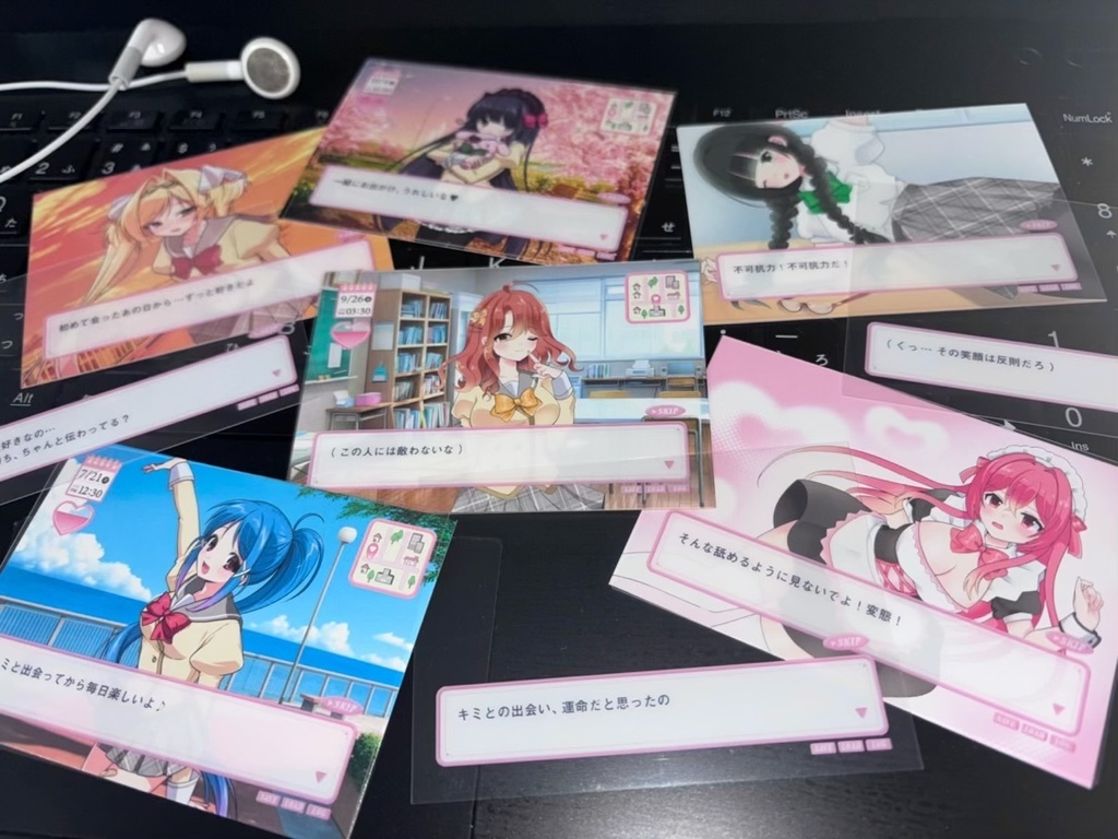 ギャルゲーUI風クリアカード+イラストカードセット