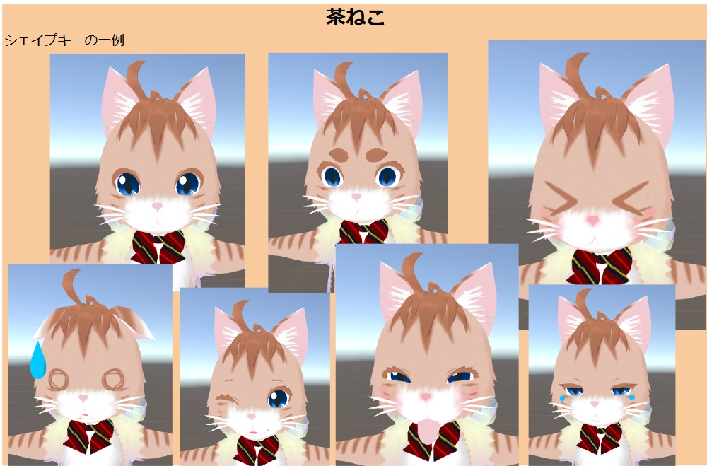 VRC用アバターモデル 茶ねこ