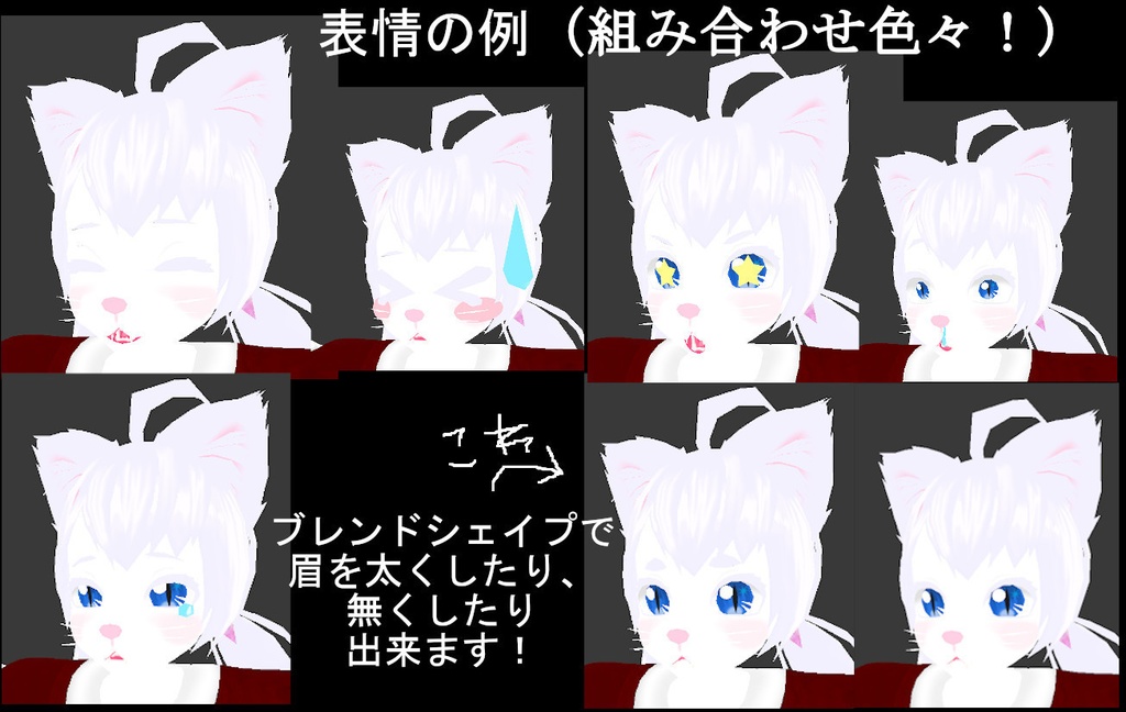 VRC用モデル 白猫タマにゃん・黒猫タマにゃん