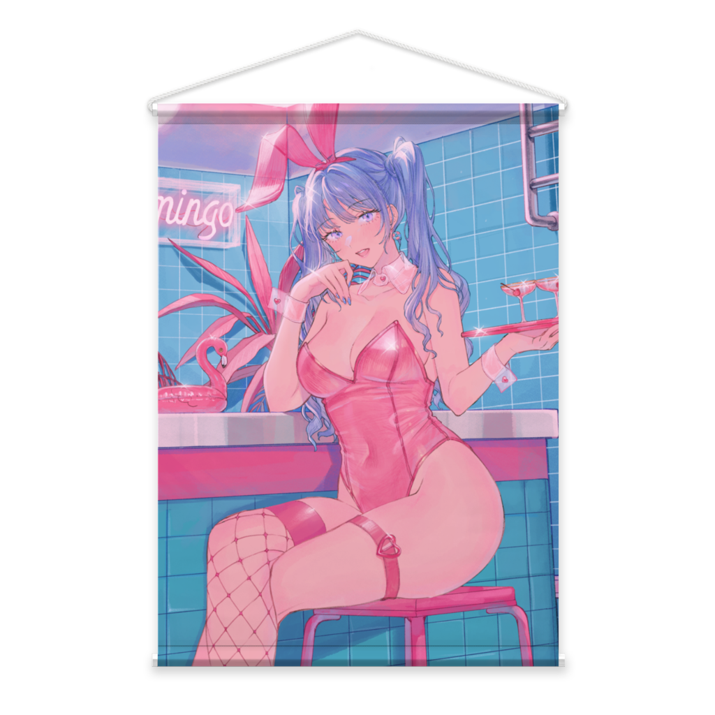 Flamingo Bunny_Tapestry