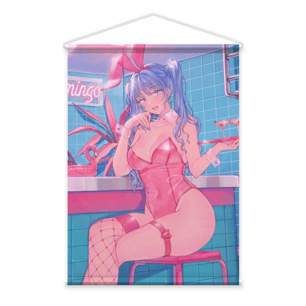 Flamingo Bunny_Tapestry