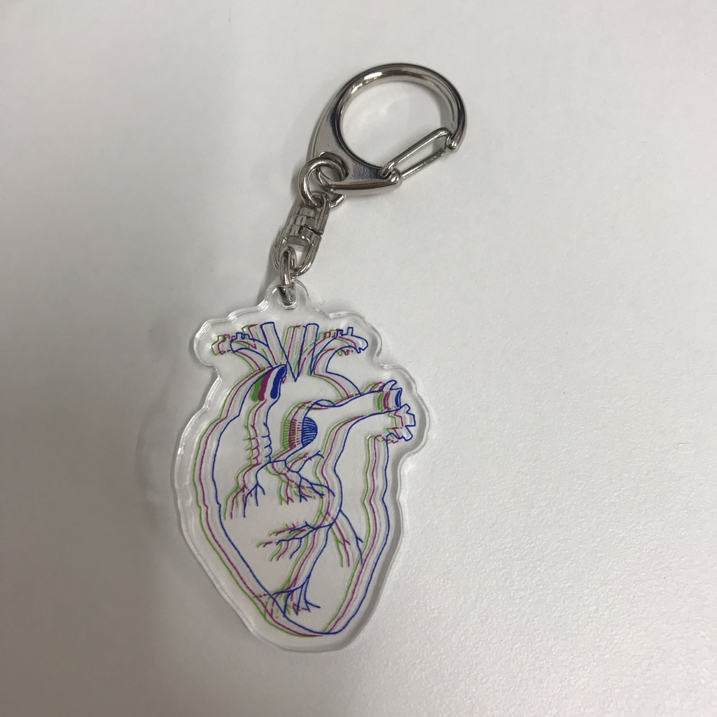 カラフルな心臓キーホルダー
