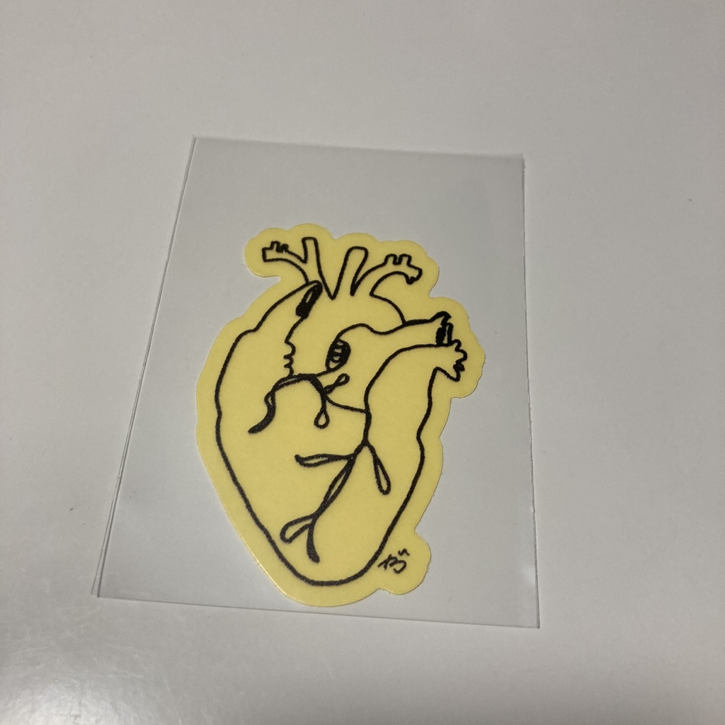 一筆書き心臓ステッカー
