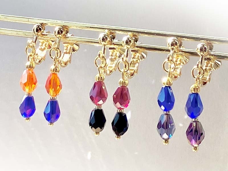 【硝子の雫のイヤリング&ピアス】〈土佐組カラー〉