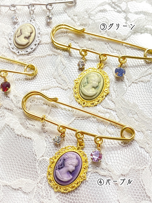 〈一点物〉【カメオ風ピンブローチ】