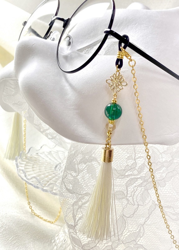 【アジアン風 眼鏡チャーム/イヤリング&ピアス追加】〈山姥切国広カラー〉