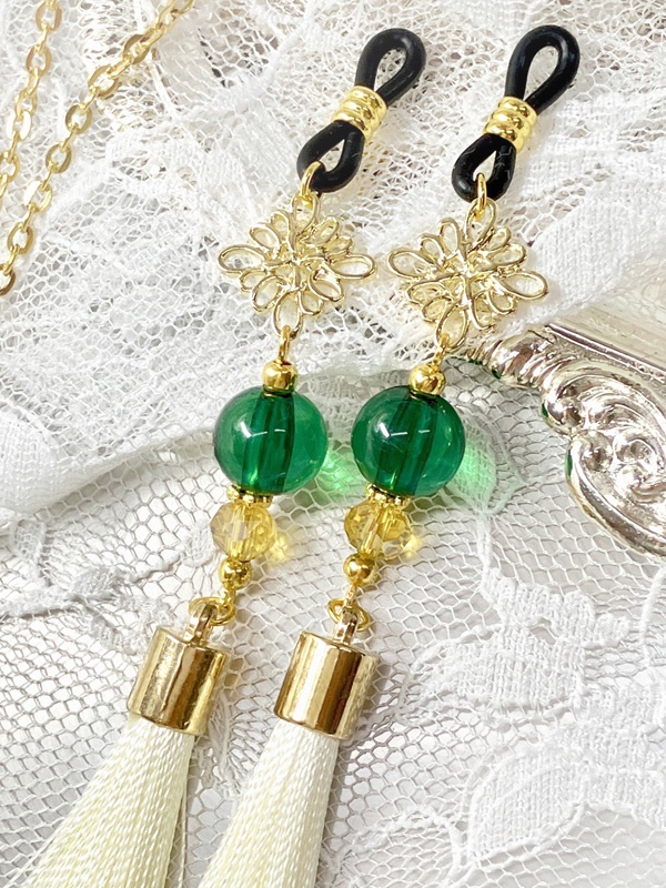 【アジアン風 眼鏡チャーム/イヤリング&ピアス追加】〈山姥切国広カラー〉