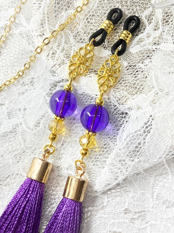 【アジアン風 眼鏡チャーム/イヤリング&ピアス追加】〈へし切長谷部カラー〉