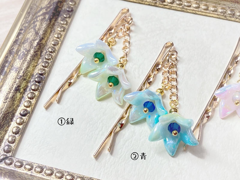 〈一点物〉【百合のヘアピン】