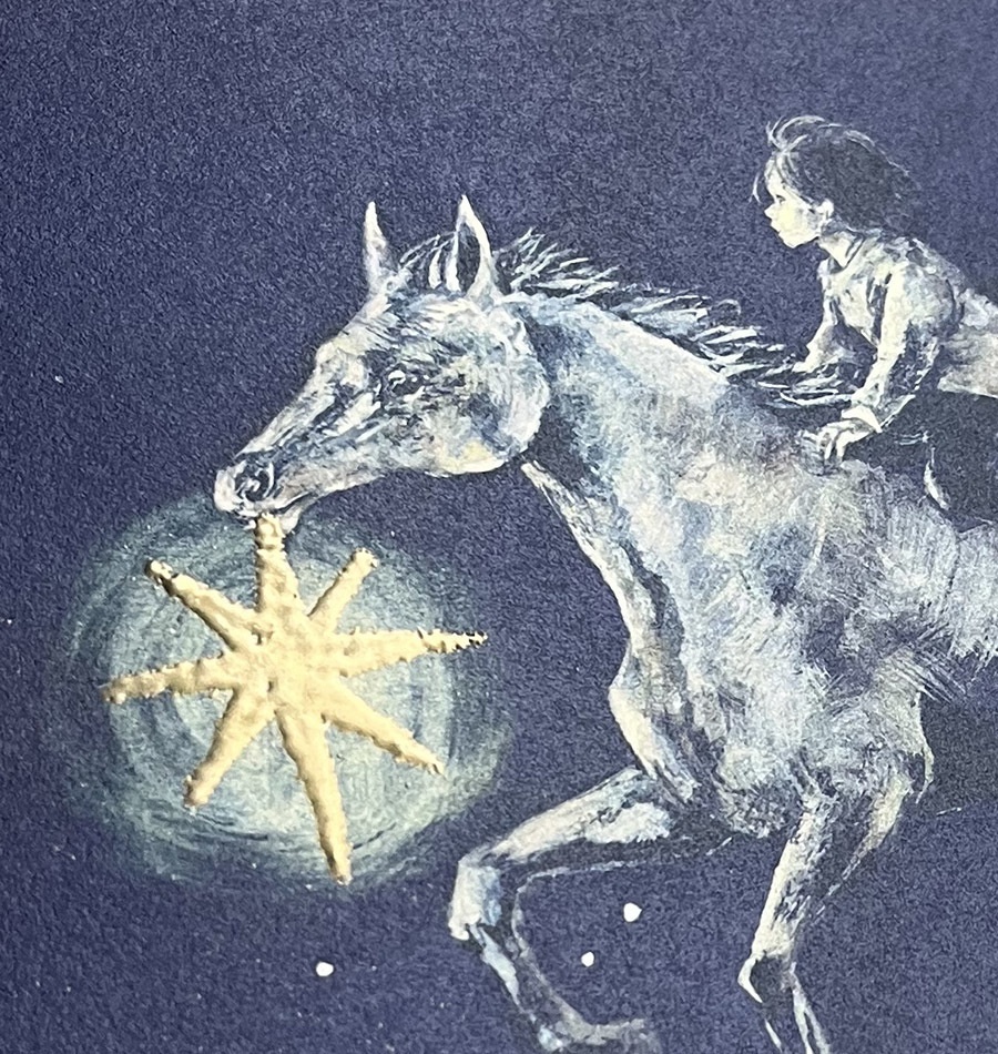 エンボス加工カード・星と馬