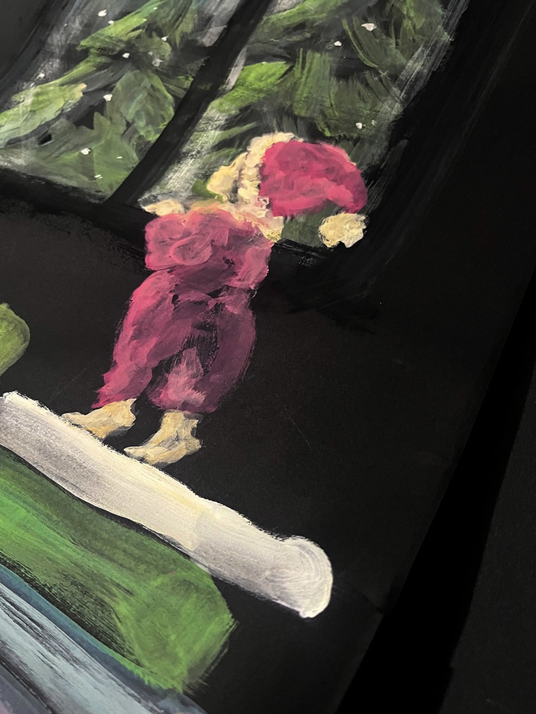 Live painting work / 本棚の向こう側