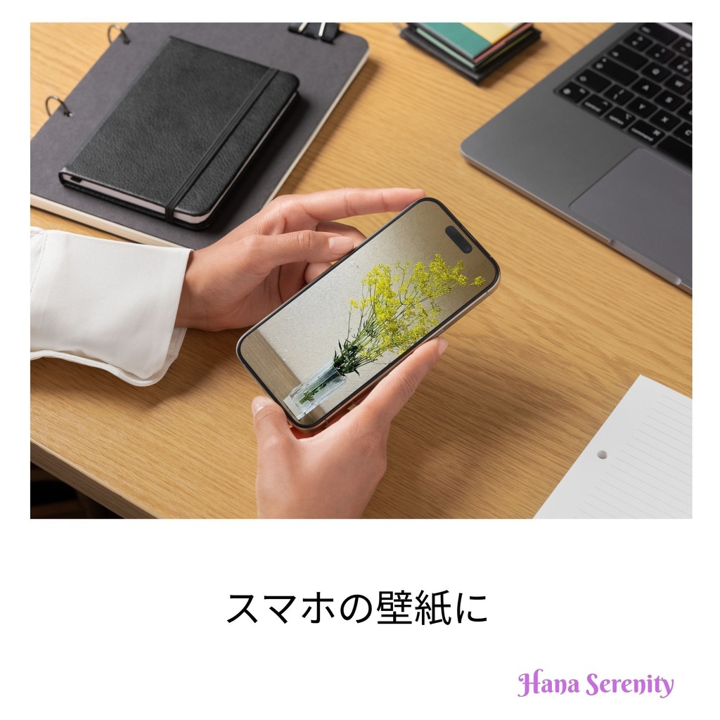 7月の生け花 スマホ用壁紙